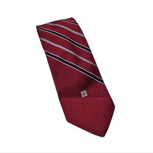Givenchy Monsieur Red Blue Gray Striped Tie
